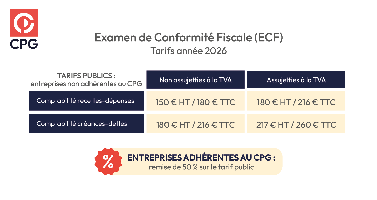 Tarifs ECF 2026 Tarifs ECF 2026